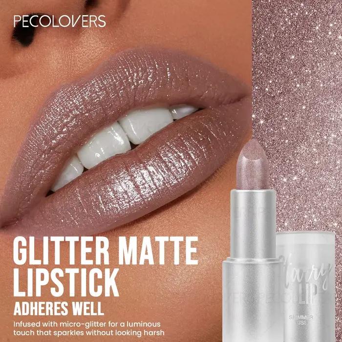 1PC Rouge à lèvres nacré scintillant, brillance éclatante, effet métallique, brillant à lèvres longue durée, texture brillante, maquillage pour soirée et rendez-vous