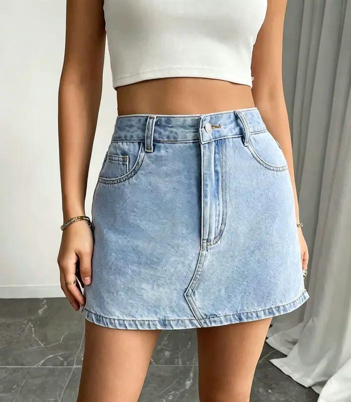 Jupe courte en jean pour femme