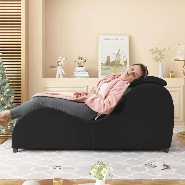 Chaise longue de yoga ergonomique incurvée de 60 pouces pour adultes, idéale pour les étirements, la relaxation, les exercices en intérieur et le repos quotidien