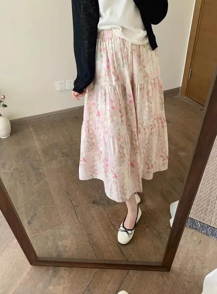 Jupe plissée florale pour femme
