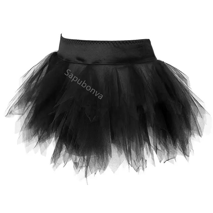 Mini jupe tutu en tulle nickel é pour femme, jupe bouffante plissée, corset assressenti, mode sexy, grande taille, fête adulte, vintage