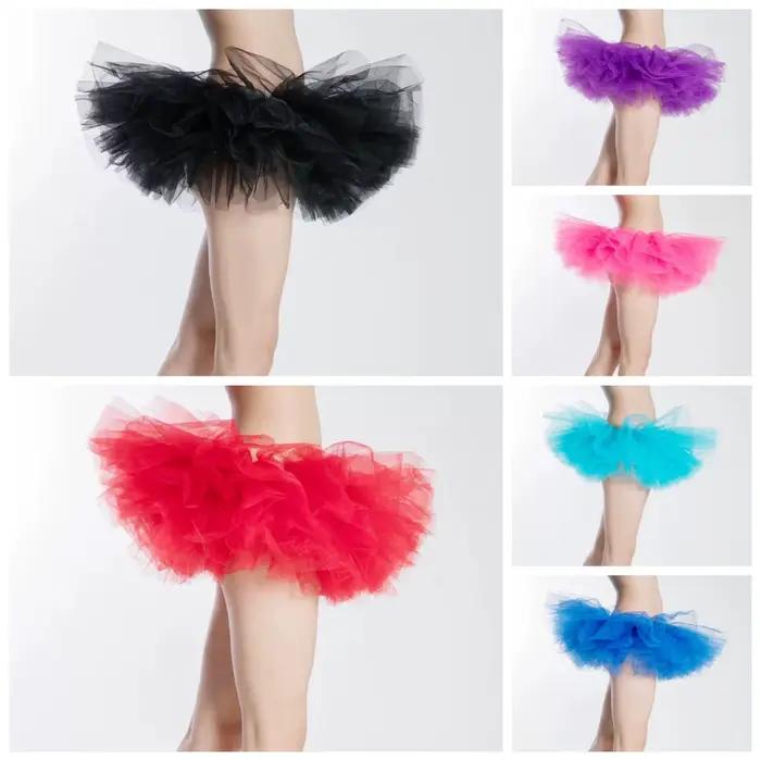 Jupe tutu courte en tulle à 5 couches pour femmes