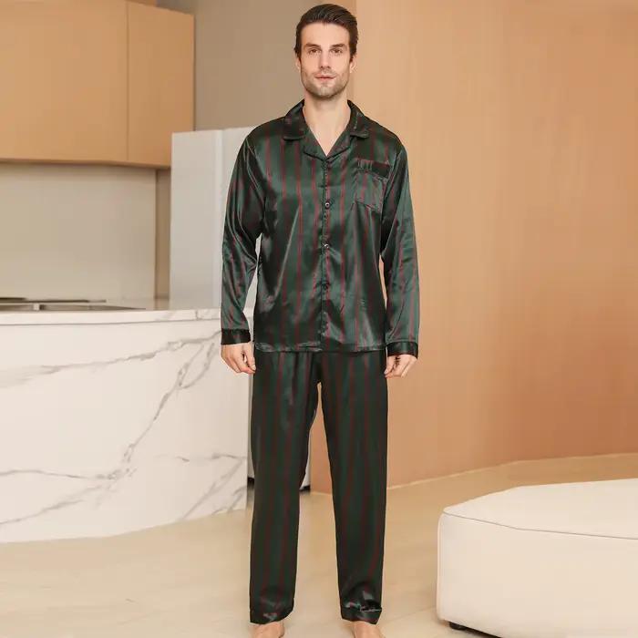 Pyjama à manches longues pour hommes beaux vêtements pour la maison cardigan fin décontracté vêtements de nuit été printemps automne