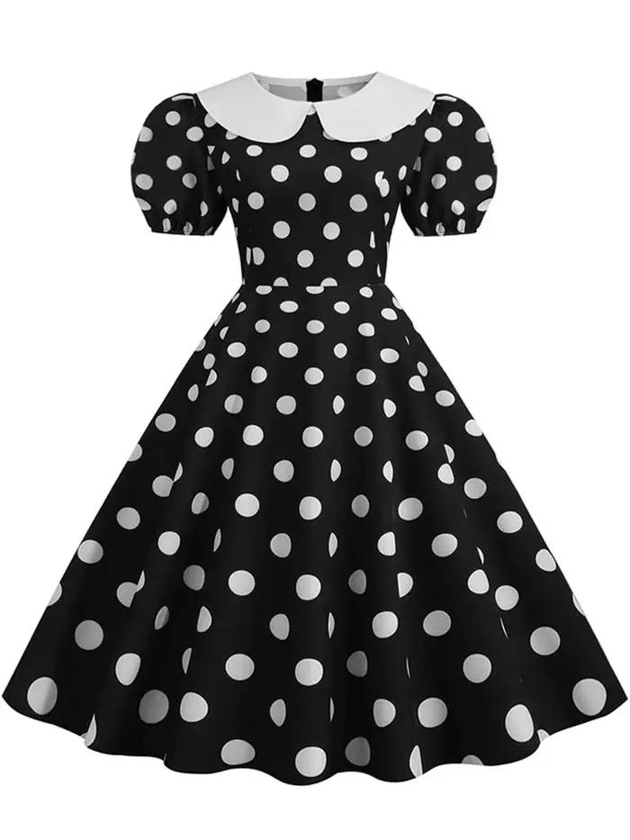 Robe d'été élégante à col claudine pour femme