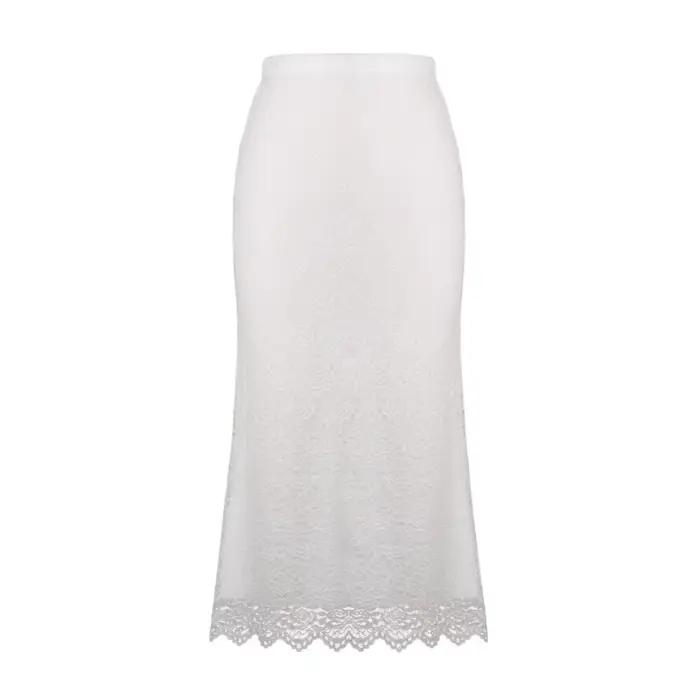 Jupe en dentelle 2026 Printemps-Été Taille haute Coupe ajustée Robe moulante aux hanches