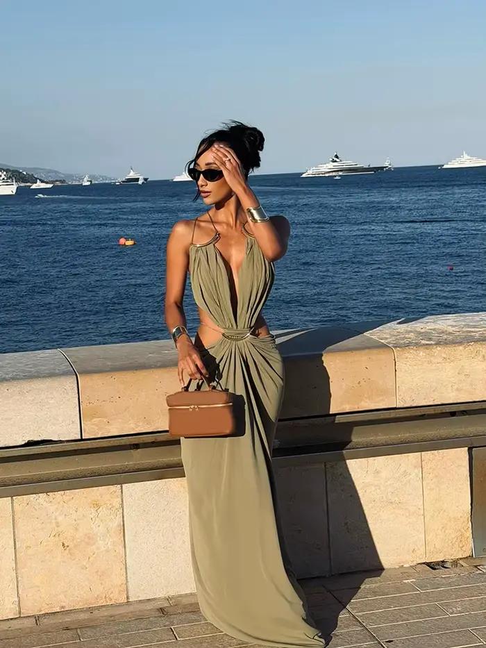 Robes longues élégantes et tendance, style rétro, sexy et fluides pour femmes, idéales pour l'été, le quotidien, les vacances, les soirées et le streetwear.