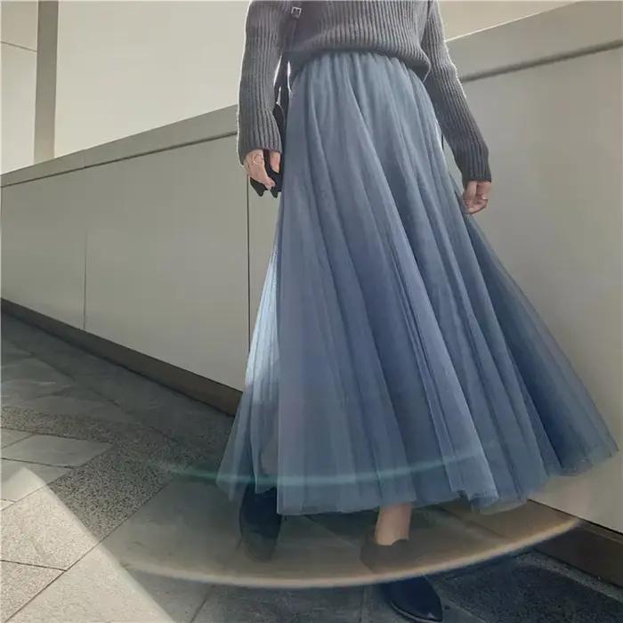Jupe tulle coréenne aux multiples couleurs décontractée et élégante pour femmes printemps été occasions spéciales