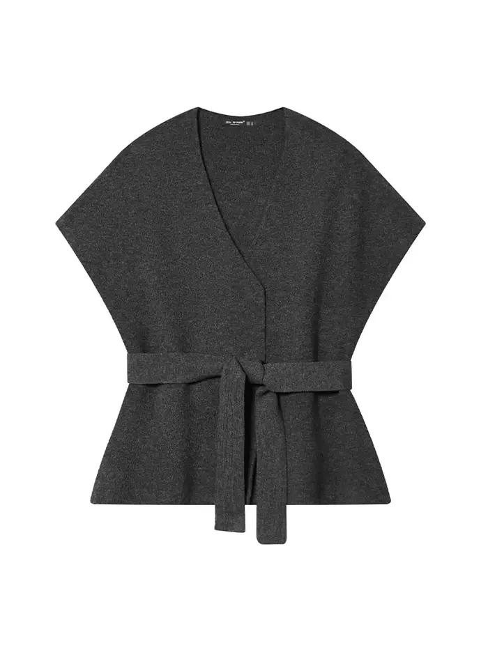 Ensemble jupe et cardigan court en maille pour femme HH