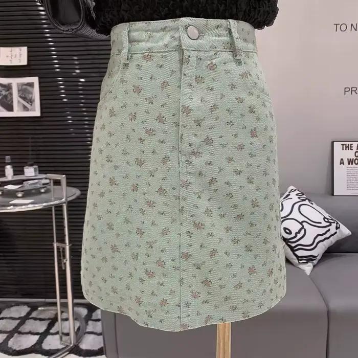 Jupe en jean florale d'été pour femmes Y2k