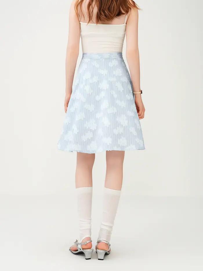 Jupe trapèze jacquard d'inspiration française FSLE 2026 pour femme