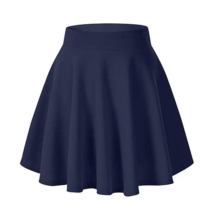 Jupe plissée évasée basique pour femme