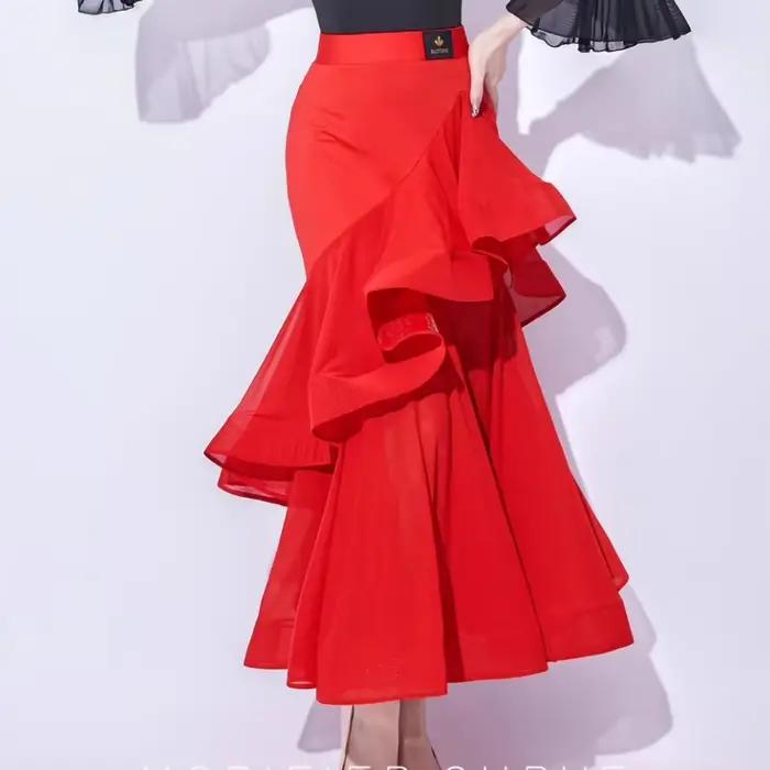 Jupe de danse de salon rouge