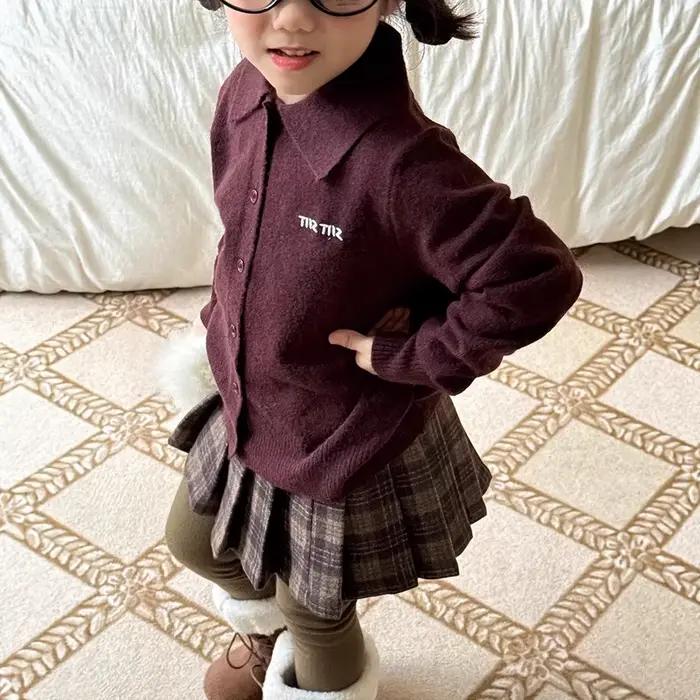 Jupe plissée à carreaux en laine pour filles, nouvelle jupe polyvalente pour filles, Style Preppy, printemps-automne 2025