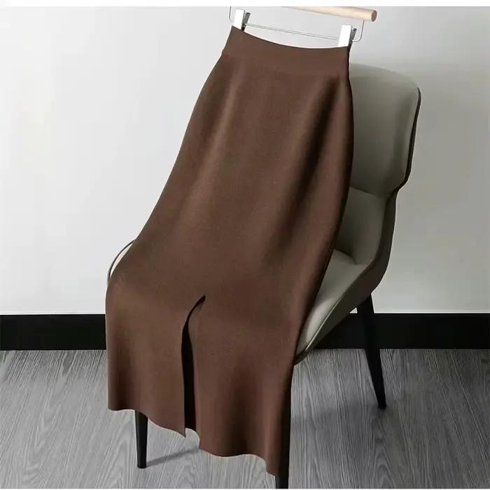 Jupe crayon tricotée surdimensionnée pour femme