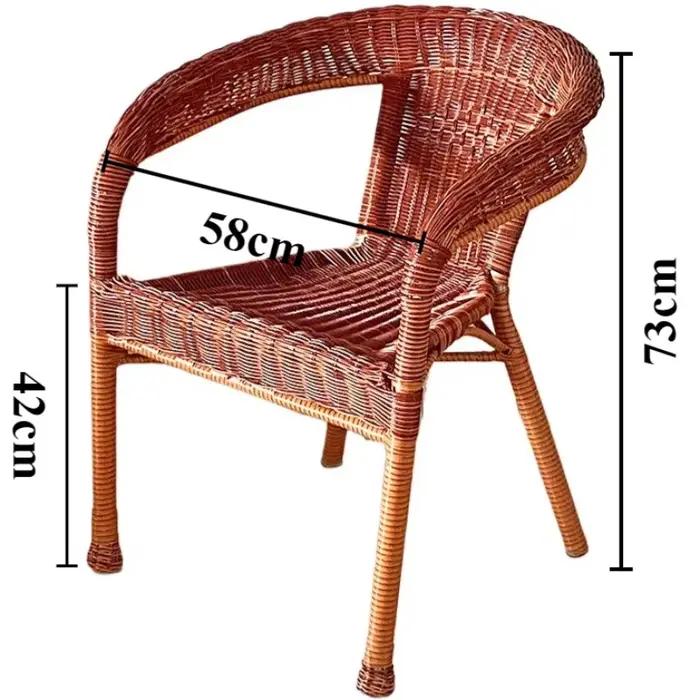 Chaise en rotin confortable, fauteuil d'extérieur, salon, chaises à dossier esthétique, fauteuils décoratifs Vintage, meubles en rotin