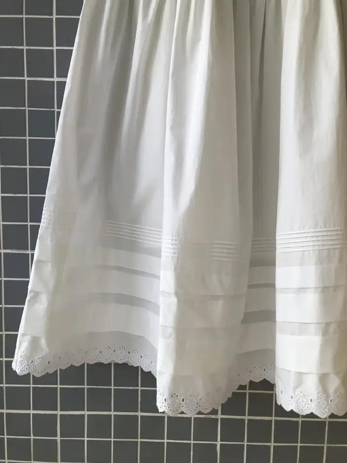 Jupe midi pour femme 100% coton, broderie patchwork, taille haute, coupe évasée, 2 couleurs