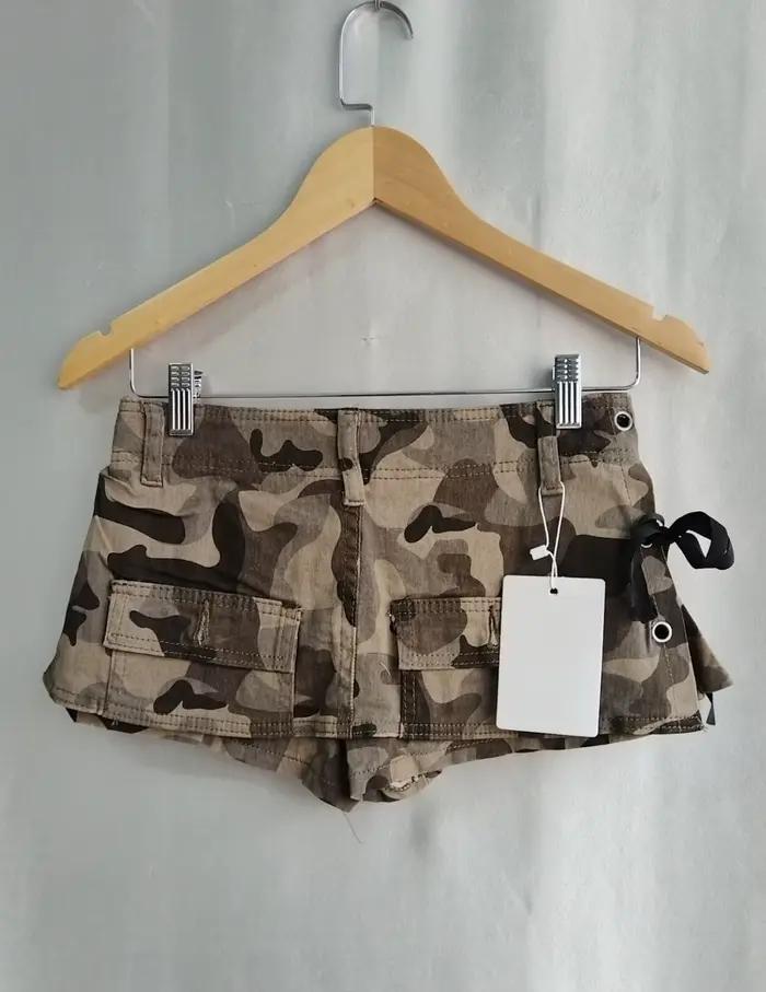 Mini-jupe camouflage Y2K américaine pour femme