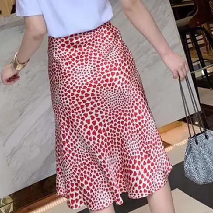 Klacwaya-Jupe crayon taille haute pour filles