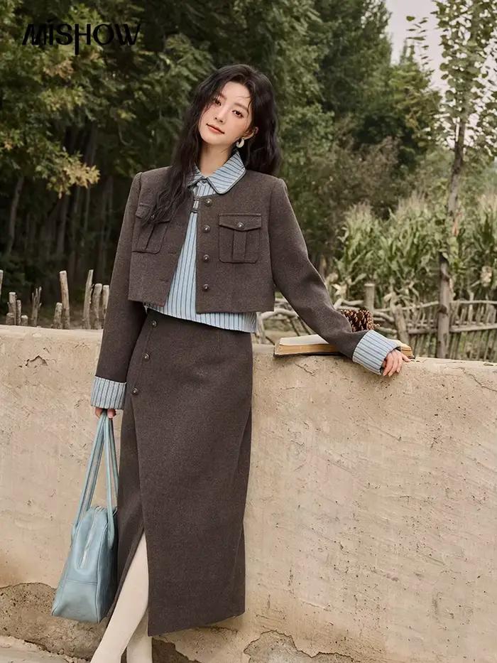 Jupe en tweed à carreaux