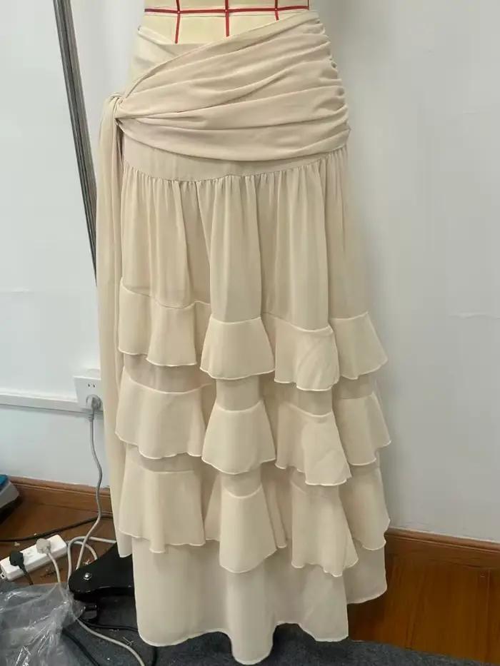 Jupe longue plissée pour femme