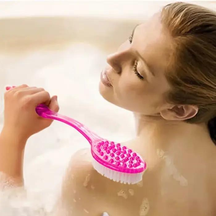 Brosse de bain à long manche, brosse de Massage et de nettoyage du dos, accessoire de salle de bain essentiel