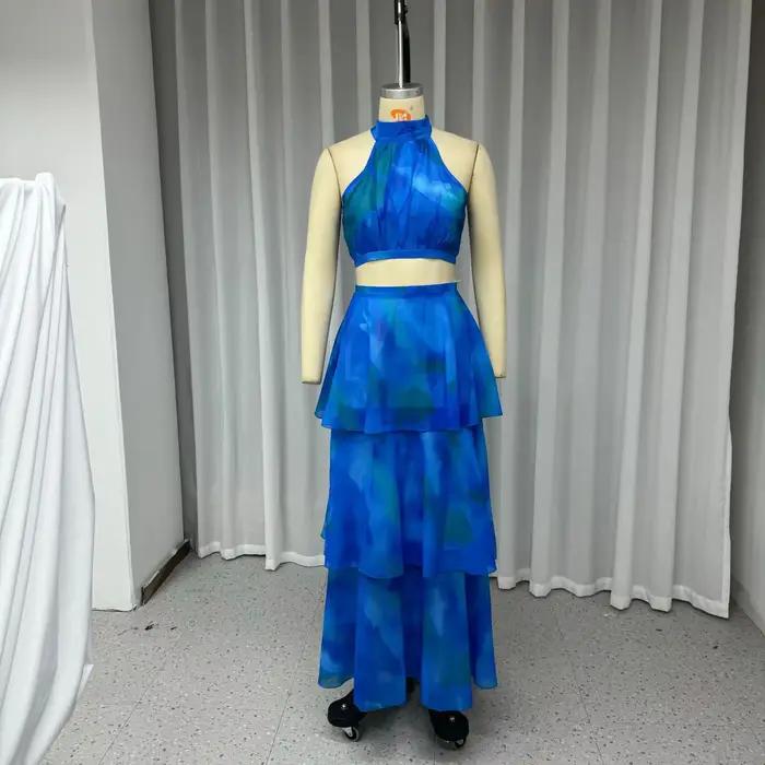 Ensemble de jupe longue en forme de gâteau pour femmes
