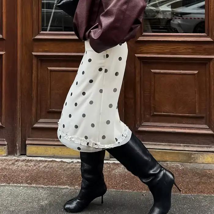 Jupes d'été à pois pour femmes