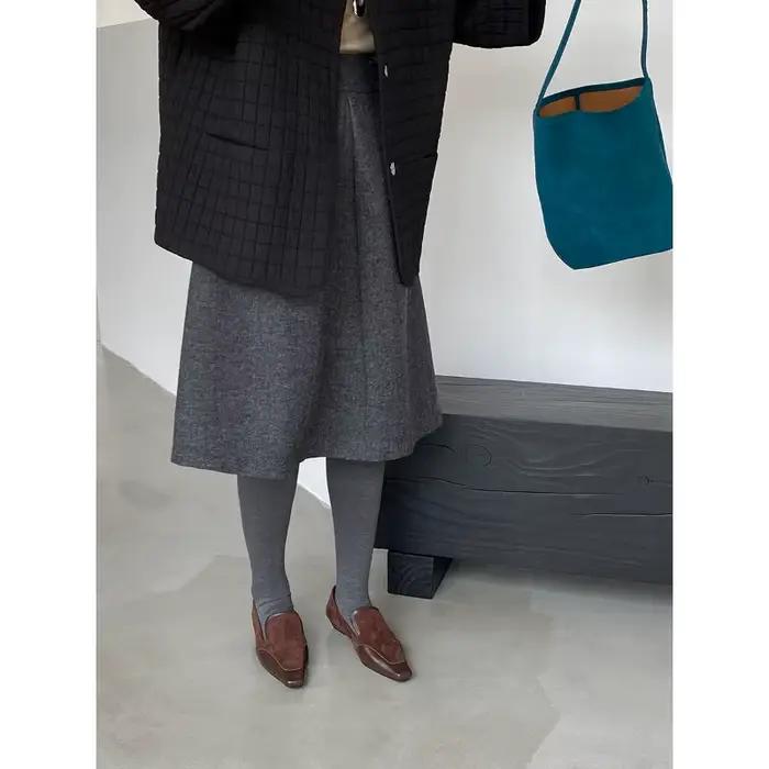 Jupe longue en laine Tweed