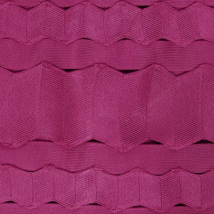 Mini-jupe élégante à bandes rouge vin – Jupe moulante taille haute à ourlet festonné pour femme