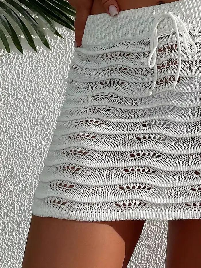Mini-jupe en crochet pour femme
