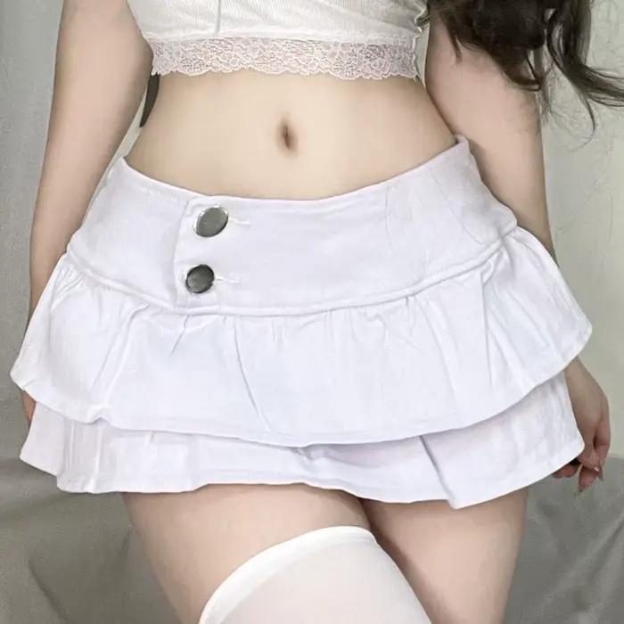 Mini jupe en jean sexy pour femme, boîte de nuit Y2K, rose, 600