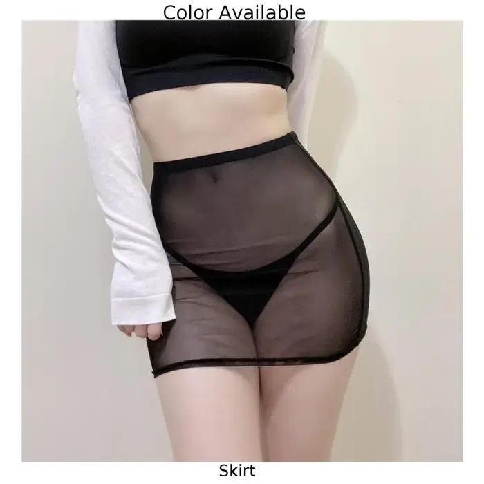 Jupe transparente en maille transparente pour femmes