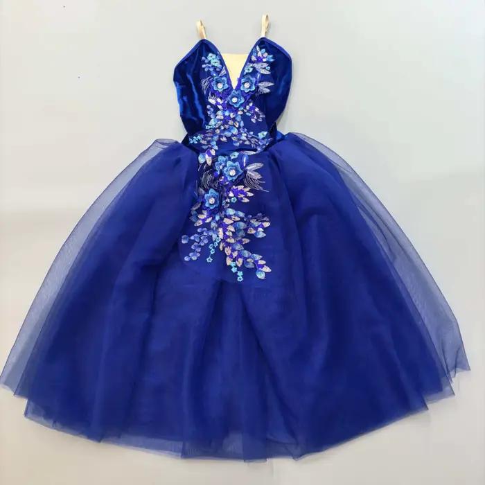 Robe longue bleue de ballerine pour adultes