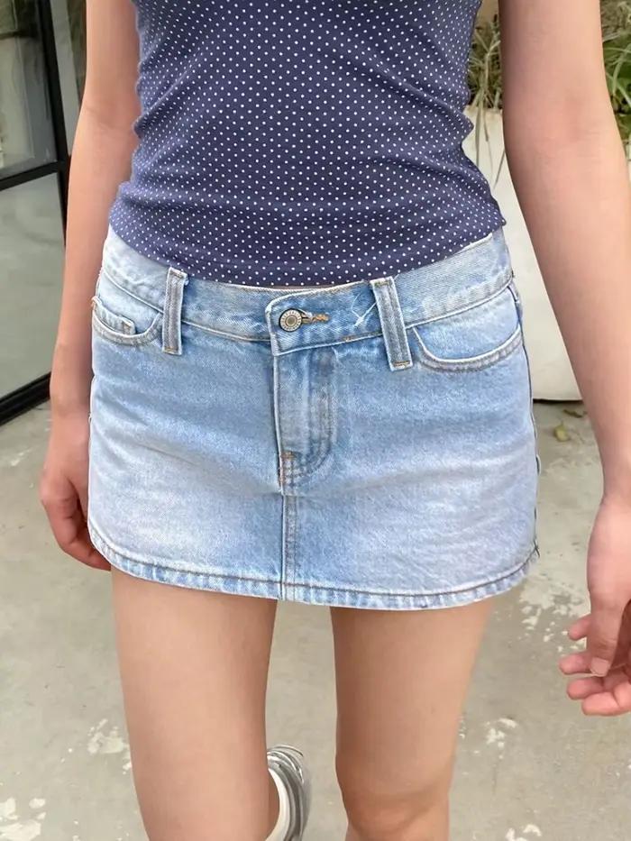 Mini jupes en Denim bleu pour femmes