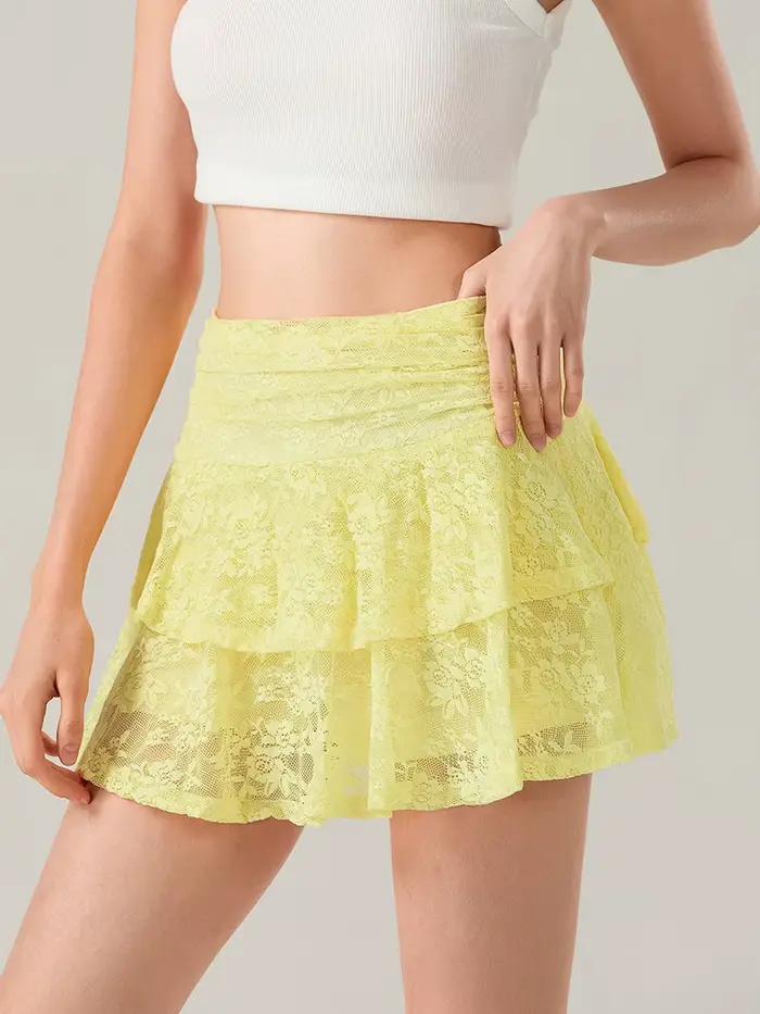 Mini jupe en dentelle pour femmes