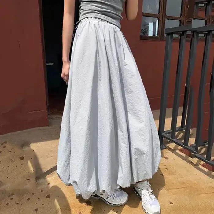 2025 nouvelle jupe de bourgeon de fleur moelleuse femmes mode coréenne taille haute jupes longues femme Streetwear