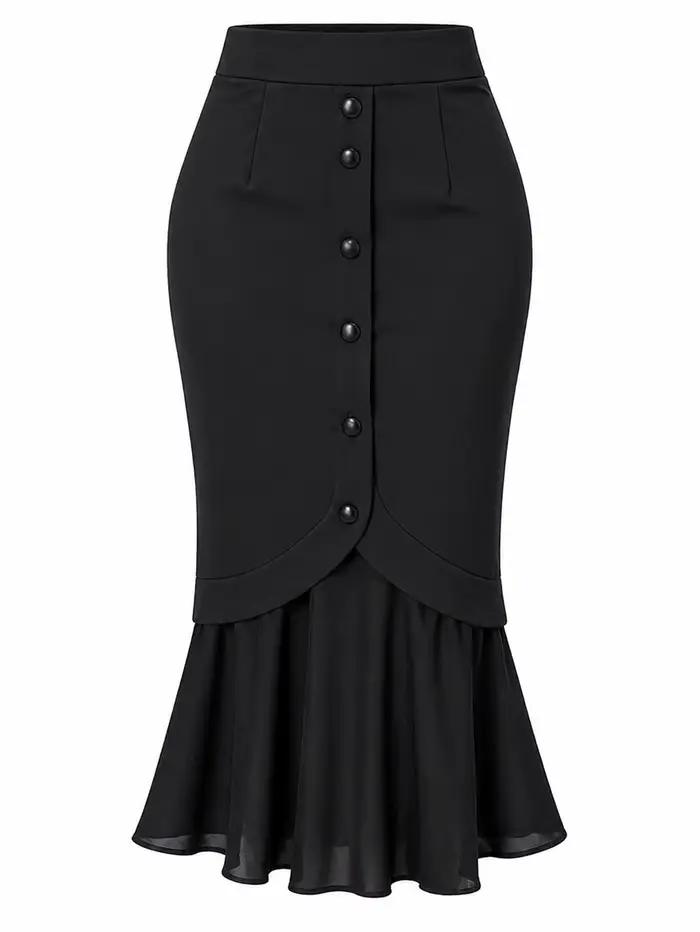 Jupe sirène noire pour femme