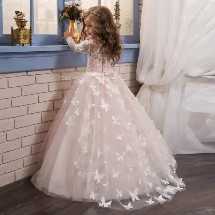 Robe de bal pour filles, robe de princesse bouffante, robe longue en tulle pour demoiselle d'honneur, soirée, mariage, récital de piano, fête, bal de promo