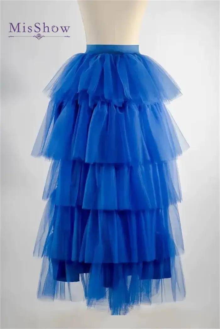 Jupe tutu en tulle bleu royal pour femme