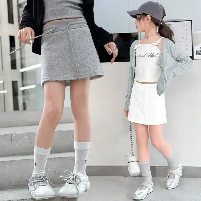Mini jupe crayon taille haute pour enfants de 5 à 14 ans