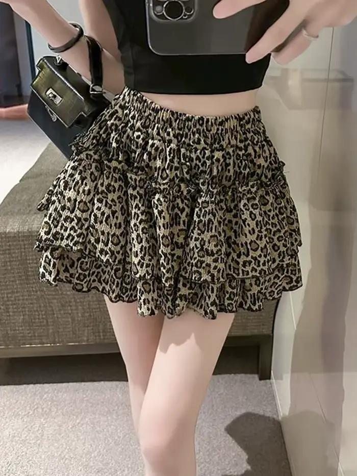 Nouvelle Mini-jupe Léopard Sexy pour Femme