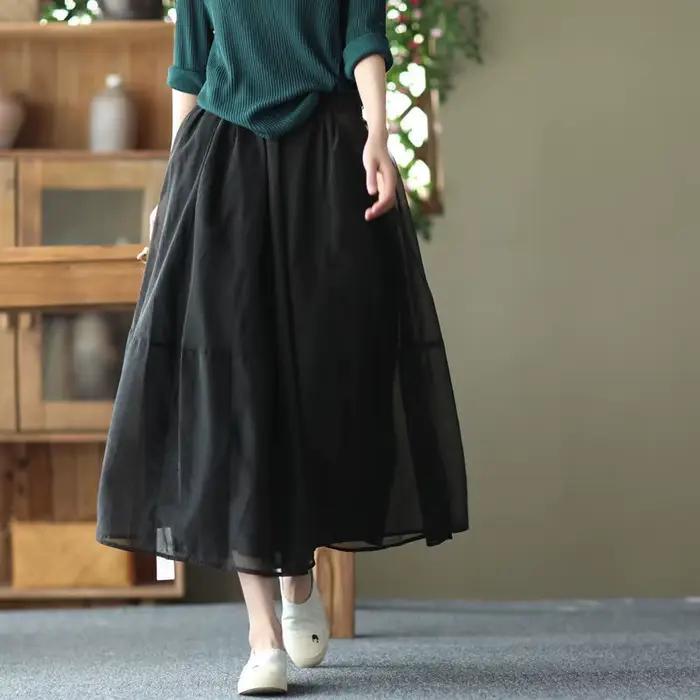 Jupe maxi longue avec poche pour femme