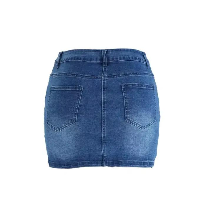 Jupe en jean moulante à taille haute pour femme