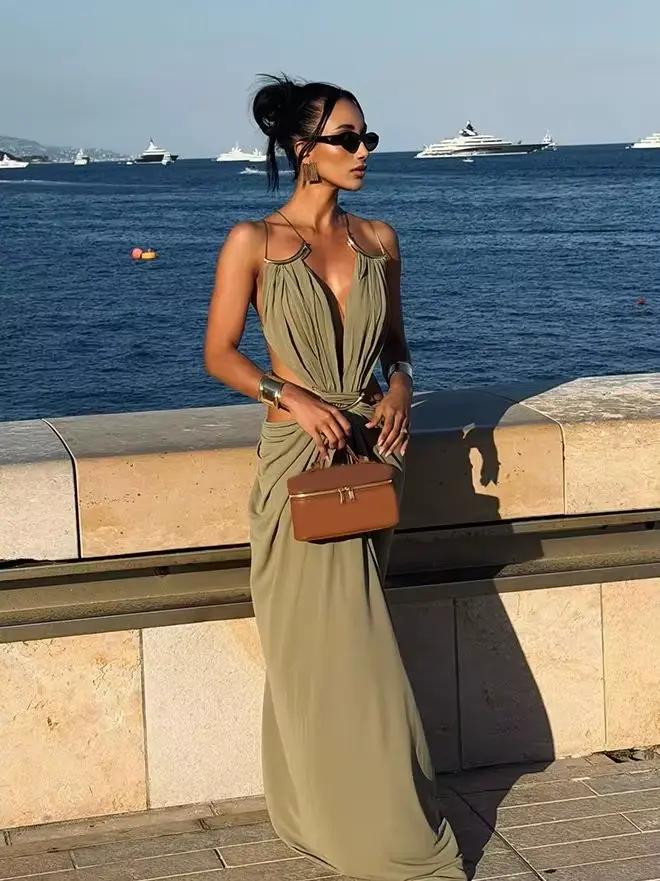 Robes longues élégantes et tendance, style rétro, sexy et fluides pour femmes, idéales pour l'été, le quotidien, les vacances, les soirées et le streetwear.