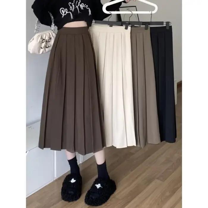 Jupes modestes pour femmes Style coréen jupe longue noire