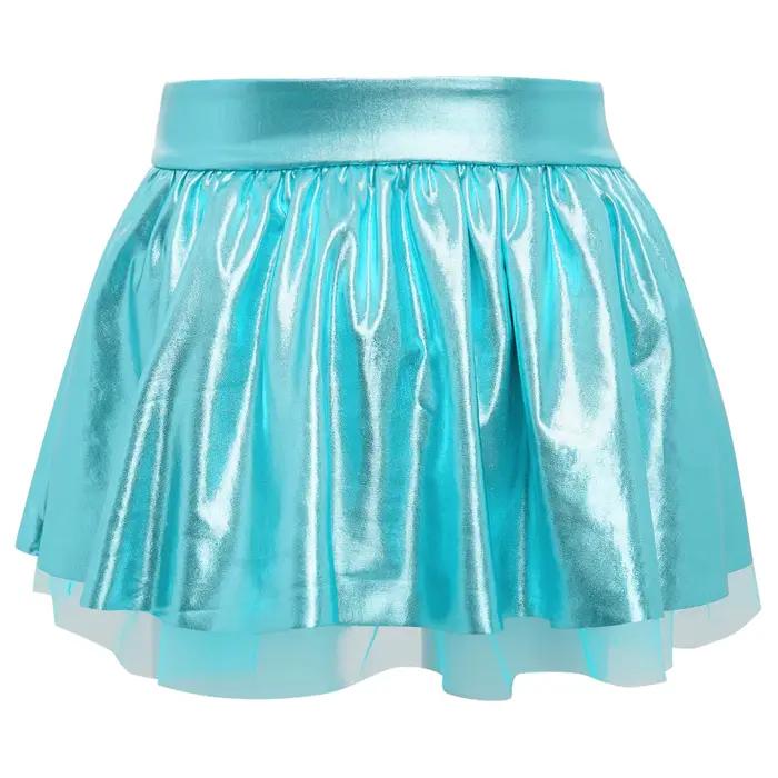 Jupe tutu métallique à taille élastique pour filles