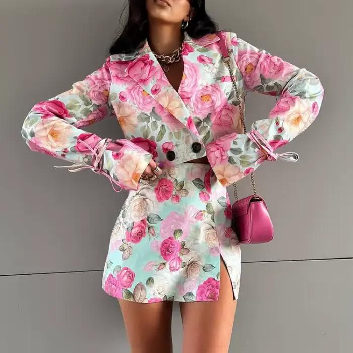 Tenue jupe imprimée florale pour femmes