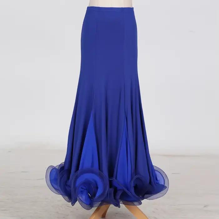 Jupe de danse de salon moderne pour femmes polyester élasthanne couleurs variées blanc beige brun orange rose occasions spéciales compétitions spectacles soirées dansantes