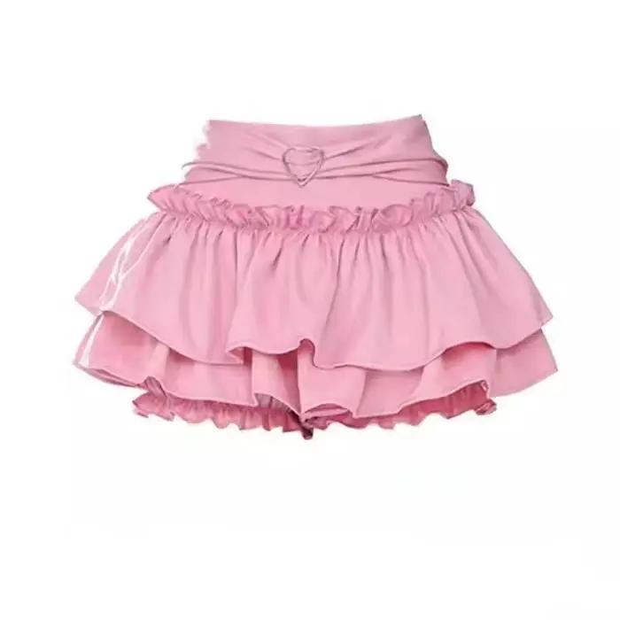 Mini jupe trapèze rose pour femmes