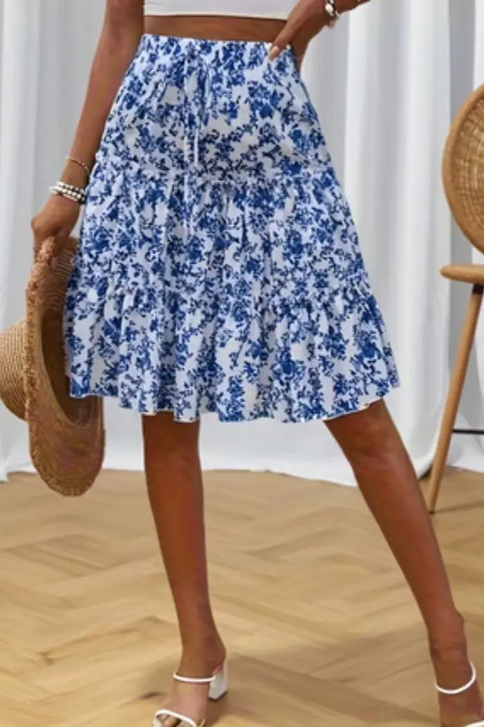Jupe florale à la mode pour dames pour les sorties décontractées quotidiennes